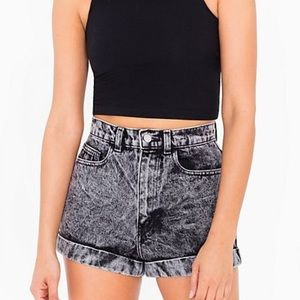 American Apparel High Waist Acid Wash Shorts